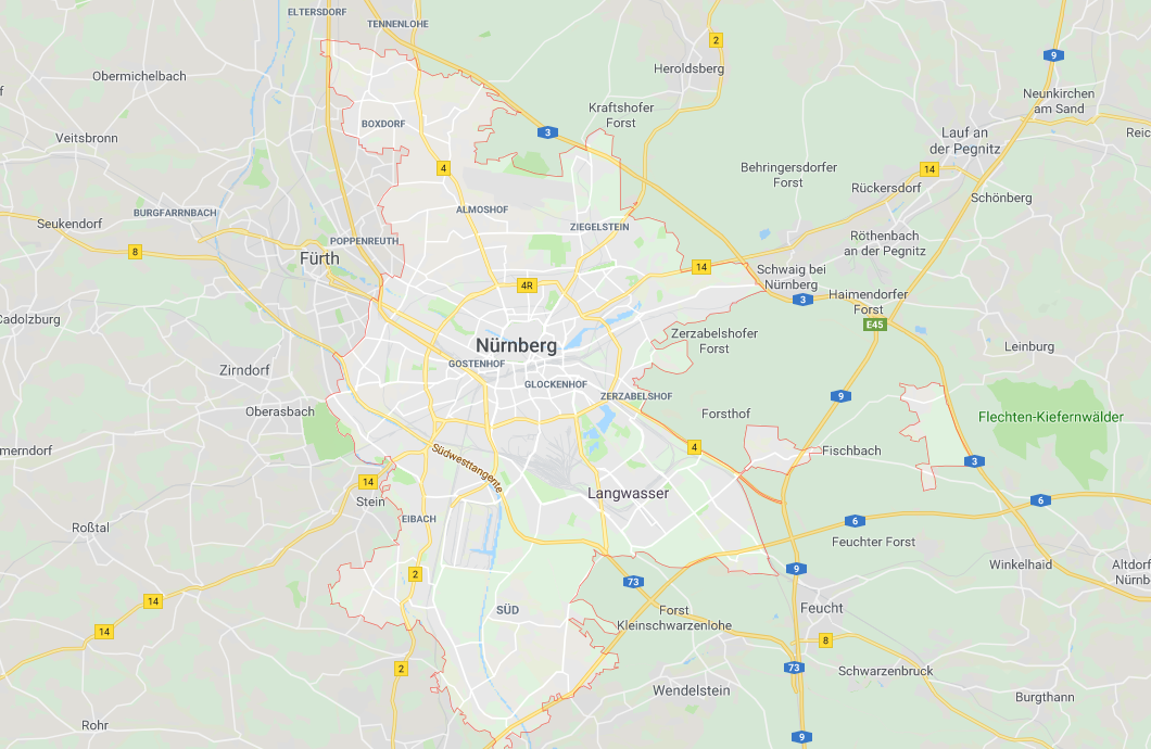 Karte von Nürnberg